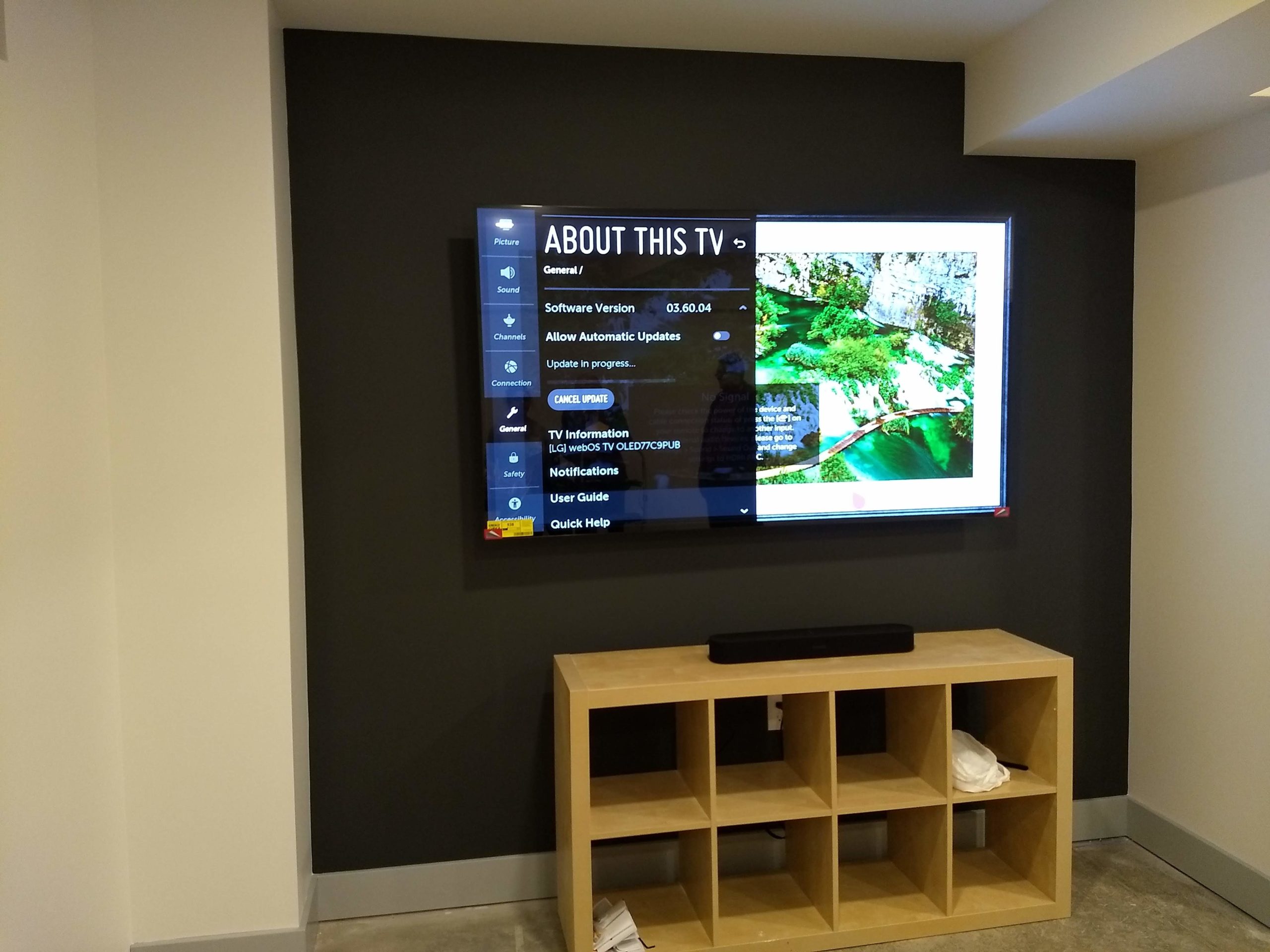 TV wall mounted installation