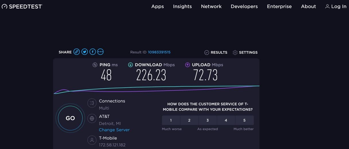 Speedtest on Mac Mini M1